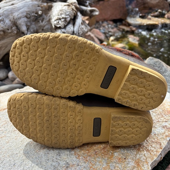 L.L. Bean Wool Lined Bean Boots Womens 9 Plaid Duck Boots Made USA - Picture 8 of 10